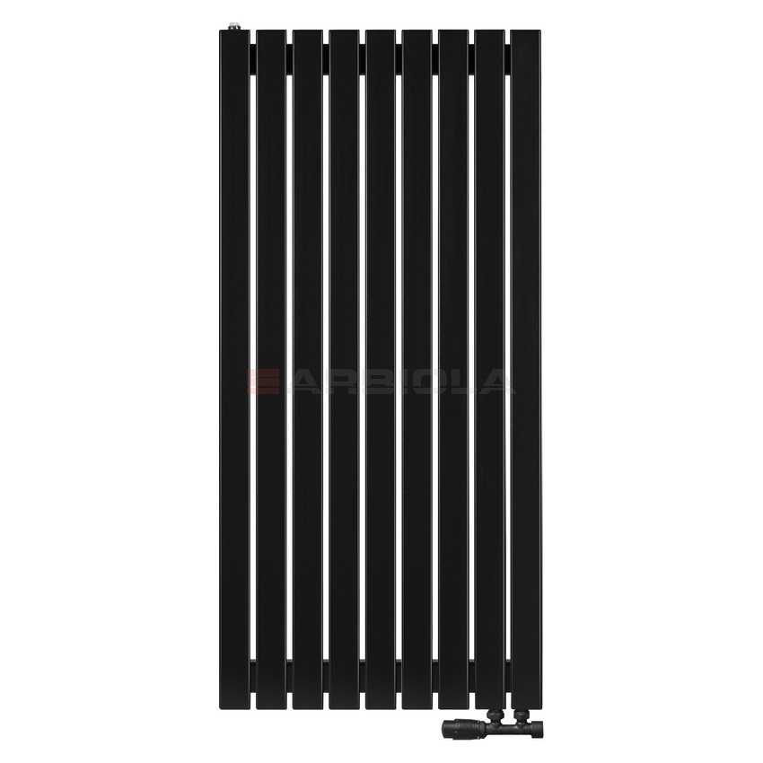 Arbiola Liner V 1250-36-09 секции черный вертикальный радиатор c нижним подключением Arbiola Liner V 1250-36-09 секции черный вертикальный радиатор c нижним подключением
