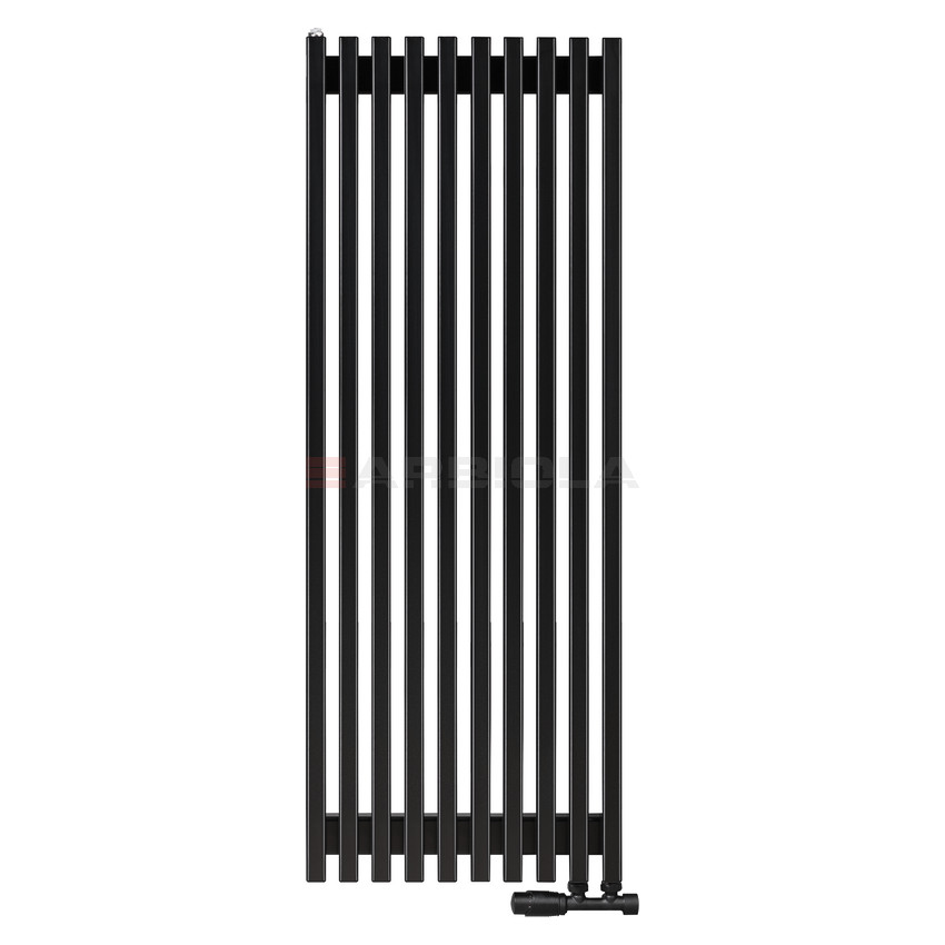 Arbiola Compact V 1250-63-10 секции черный вертикальный радиатор c нижним подключением Arbiola Compact V 1250-63-10 секции черный вертикальный радиатор c нижним подключением