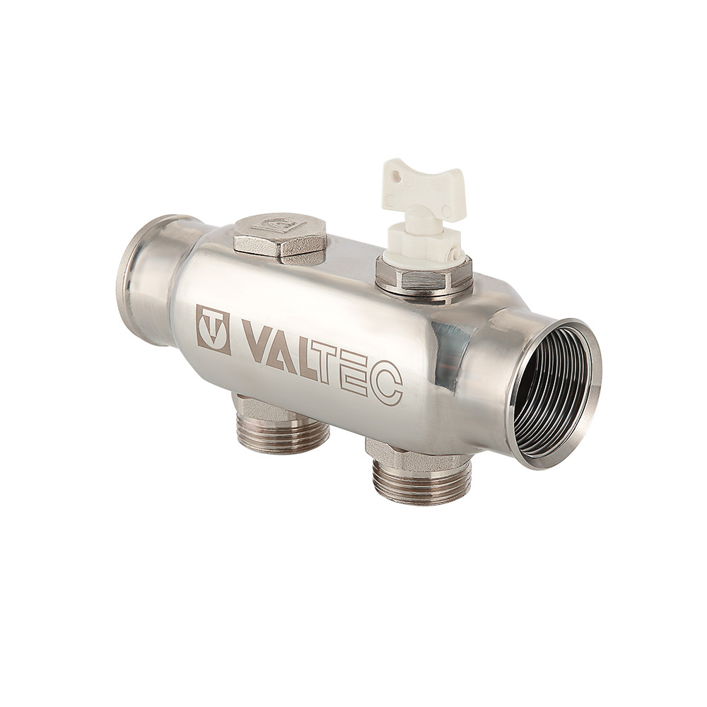 Valtec 1", 2 х 3/4" Коллектор 2 вых. из нержавеющей стали с межосевым расстоянием выходов 50 мм (евроконус) Valtec 1", 2 х 3/4" Коллектор 2 вых. из нержавеющей стали с межосевым расстоянием выходов 50 мм (евроконус)