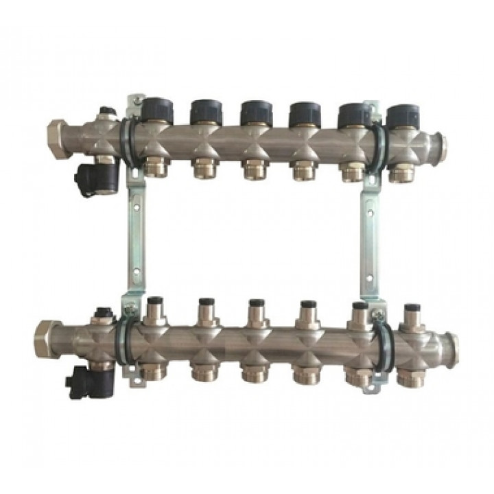 Oventrop Multidis SF Коллектор 6 отводов G 3/4'' с вентильными вставками (воздушник сзади) Oventrop Multidis SF Коллектор 6 отводов G 3/4'' с вентильными вставками (воздушник сзади)
