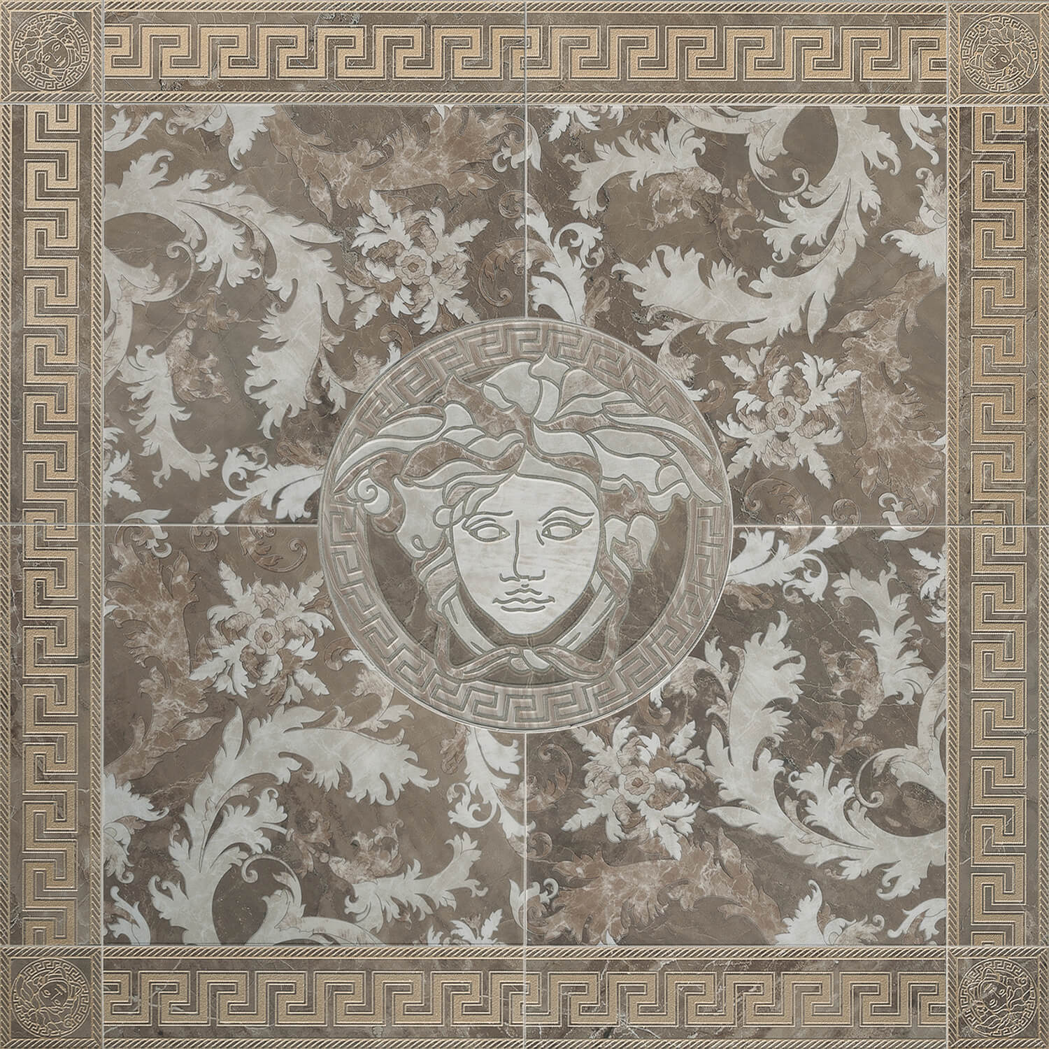Versace Marble Rosone Grigio 117,2x117,2 см Панно Versace Marble Rosone Grigio 117,2x117,2 см Панно