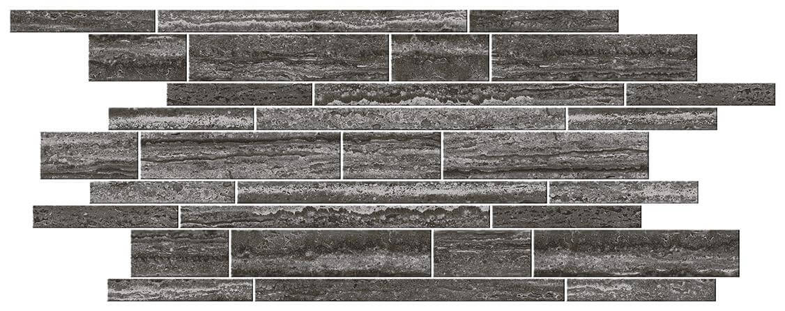 Cisa Italian Icon Vein Cut Black Muretto Mosaico Nat 30x60 см Мозаика
