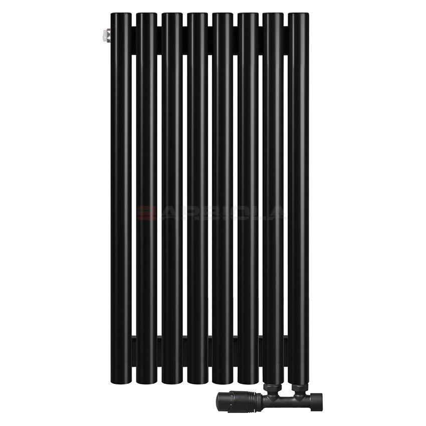 Arbiola Iris 42 V 750-42-09 секции черный вертикальный радиатор c нижним подключением Arbiola Iris 42 V 750-42-09 секции черный вертикальный радиатор c нижним подключением