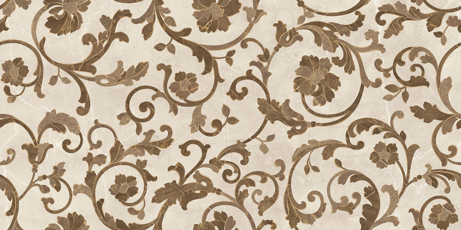 Versace Emote Floreale Crema-Marron 39x78 см Декор Versace Emote Floreale Crema-Marron 39x78 см Декор
