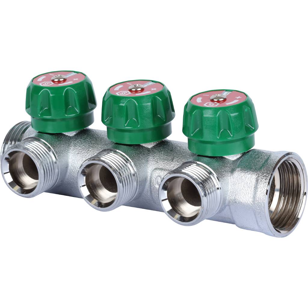 SMB-6850-013403 Stout Коллектор регулирующий 1", 3 отвода 3/4"ЕК