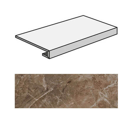 Versace Marble Gradone Marrone Lap 32,5x58,5 см Ступень Versace Marble Gradone Marrone Lap 32,5x58,5 см Ступень