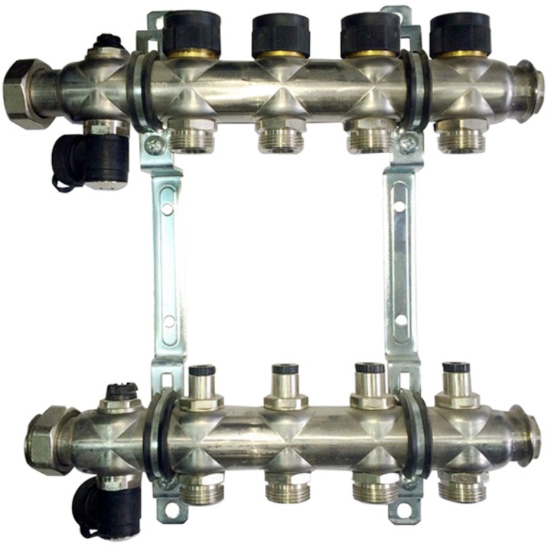 Oventrop Multidis SF Коллектор 4 отвода G 3/4'' с вентильными вставками (воздушник сзади) Oventrop Multidis SF Коллектор 4 отвода G 3/4'' с вентильными вставками (воздушник сзади)