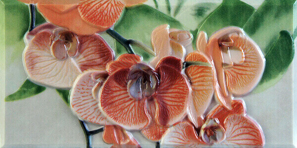 Fabresa Orquideas Cenefa-1 Naranja 10x20 декоративный элемент Fabresa Orquideas Cenefa-1 Naranja 10x20 декоративный элемент