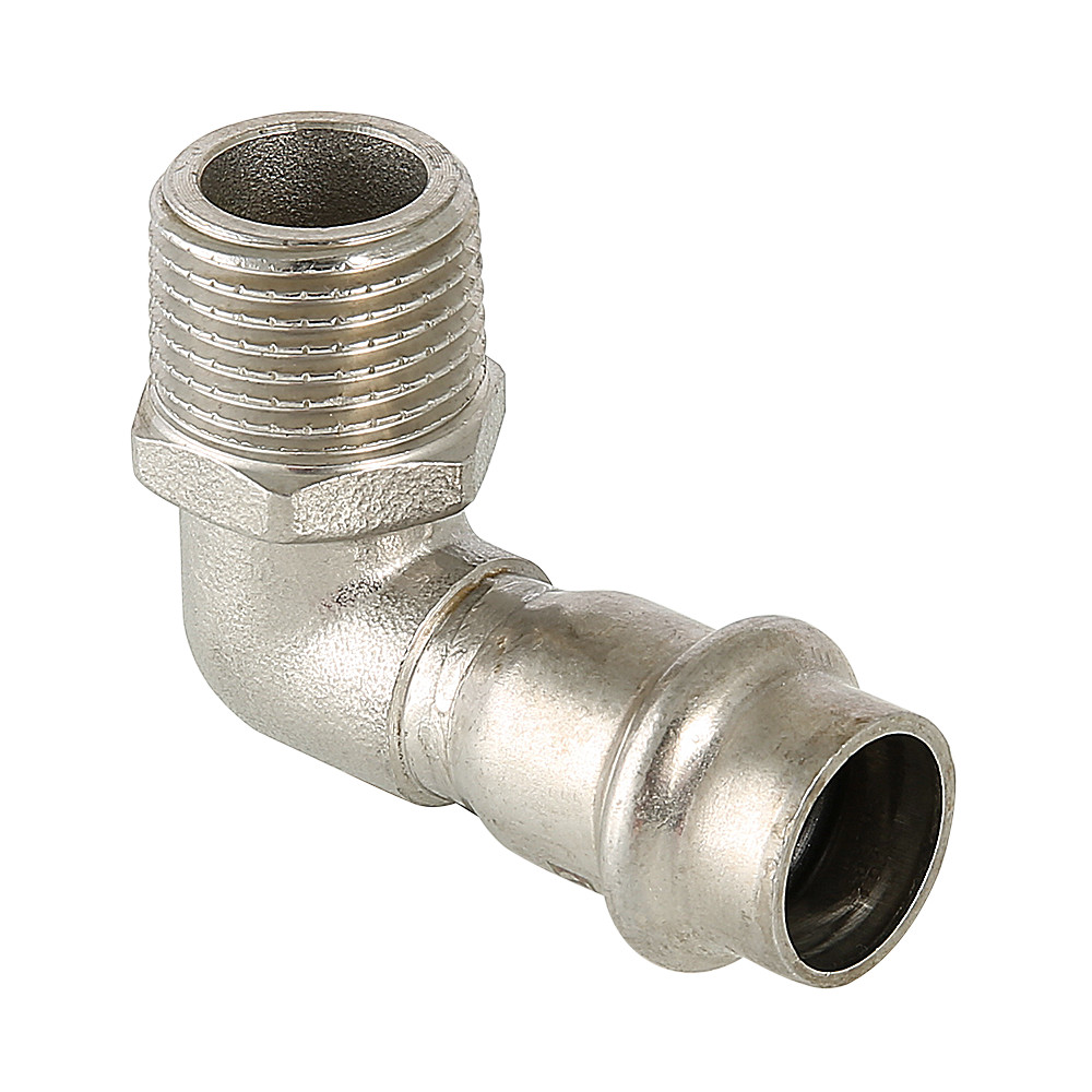 VALTEC 28 мм х 3/4 " Пресс-угольник из нержавеющей стали с наружной резьбой VALTEC 28 мм х 3/4 " Пресс-угольник из нержавеющей стали с наружной резьбой