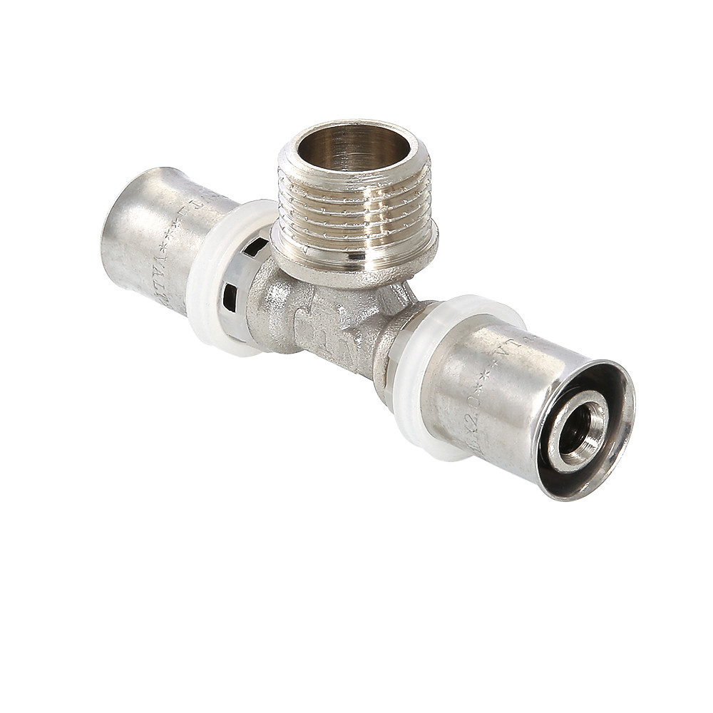 Valtec 26 мм х 1" х 26 мм Пресс-фитинг - тройник с переходом на наружную резьбу Valtec 26 мм х 1" х 26 мм Пресс-фитинг - тройник с переходом на наружную резьбу