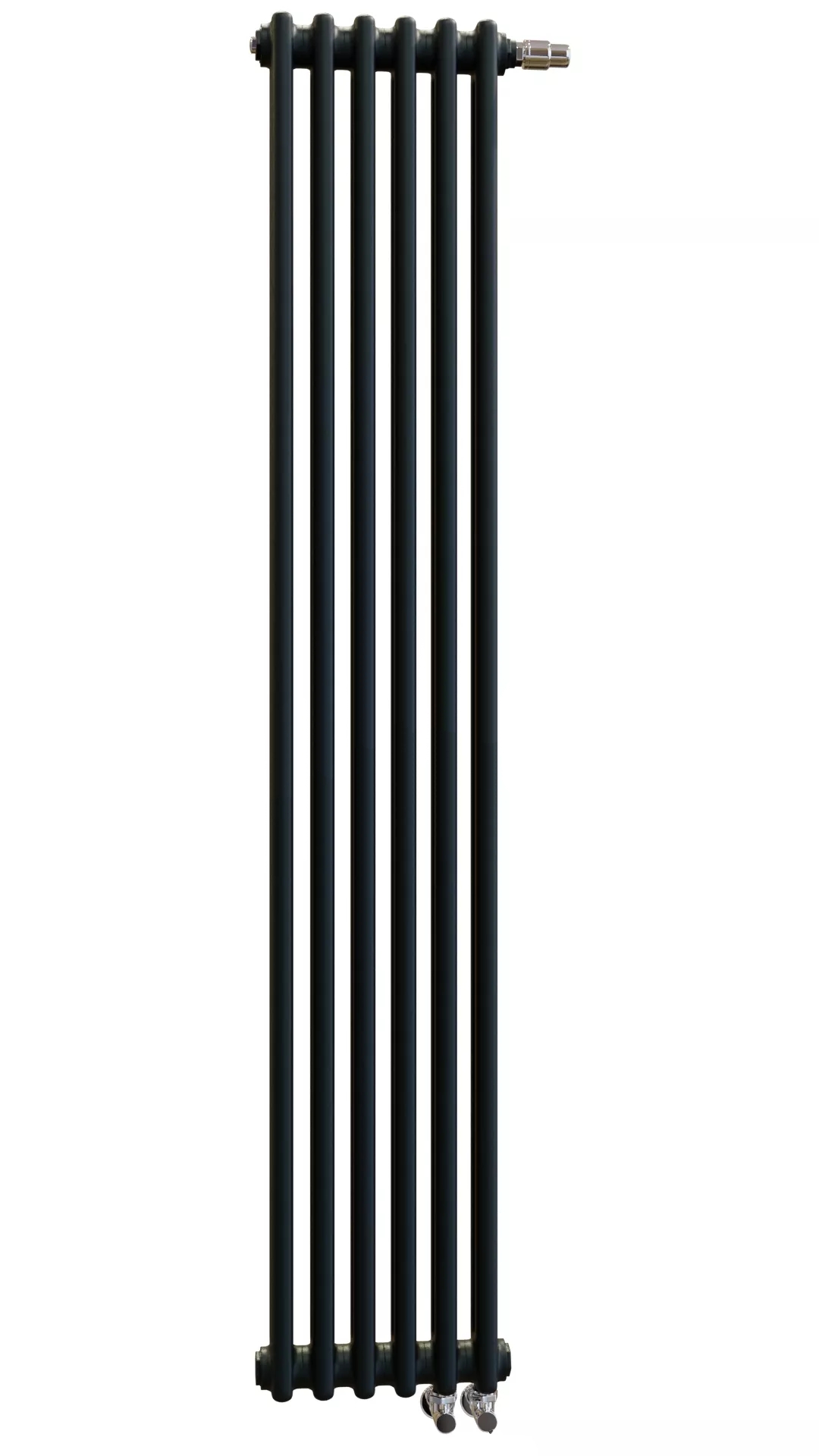 Zehnder Charleston Completto 2180/10 V001 1/2" RAL 9017 matt/9217 нижнее подключение черный матовый