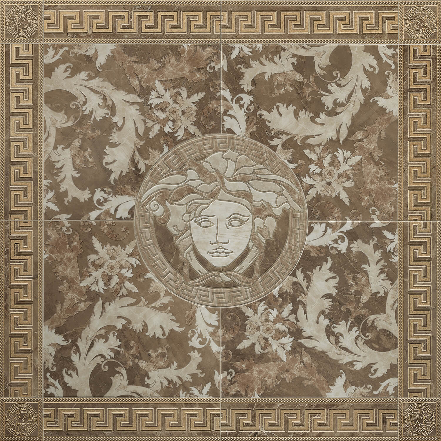 Versace Marble Rosone Marrone 117,2x117,2 см Панно Versace Marble Rosone Marrone 117,2x117,2 см Панно