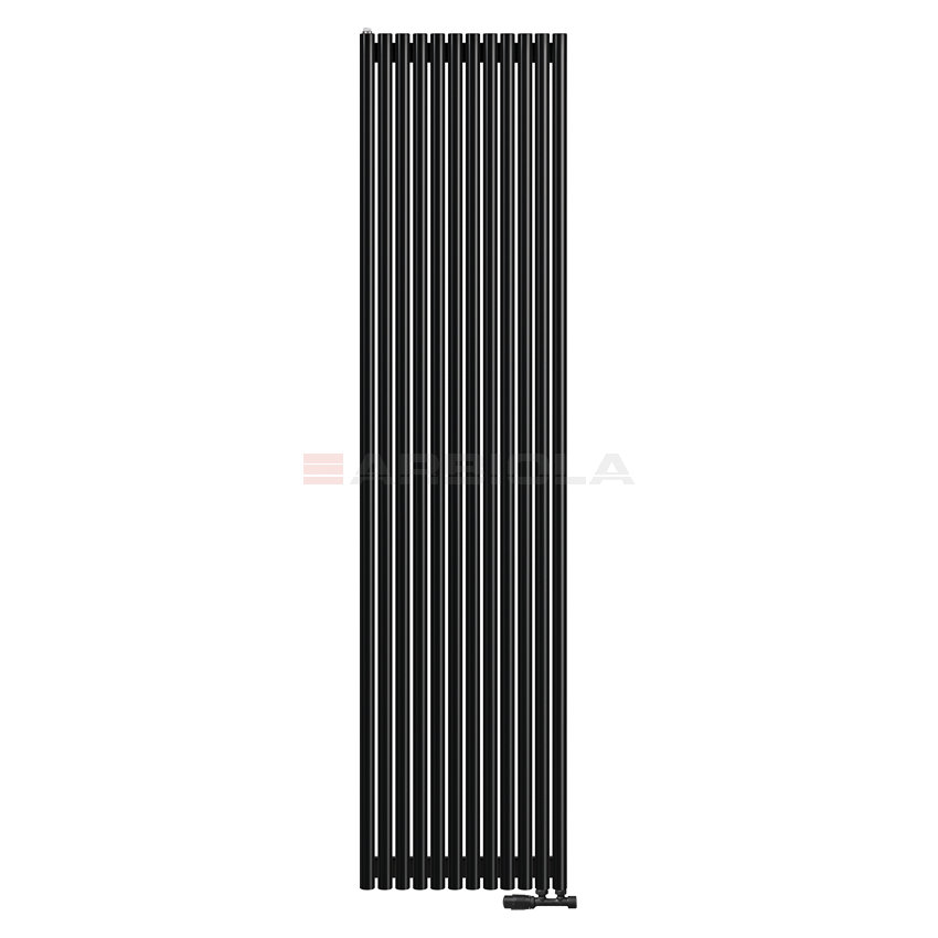 Arbiola Iris 42 V 2500-42-12 секции черный вертикальный радиатор c нижним подключением Arbiola Iris 42 V 2500-42-12 секции черный вертикальный радиатор c нижним подключением