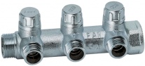 Far Запорн. коллект. 3/4" (ВР-НР) с 3 отв. 1/2" НР. Трубная резьба евроконус.
