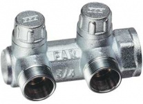 Far Коллектор запорный 3/4" с 2 отводами М24х19, концевой