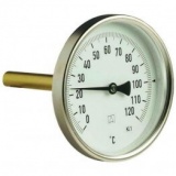 STOUT Термометр биметаллический с погружной гильзой 100 мм, гильза 75 мм