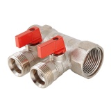 Valtec 1" Коллектор 3 вых. с отсекающими кранами, под (евроконус)