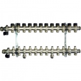 Oventrop Multidis SF Коллектор 12 отводов G 3/4'' с вентильными вставками (воздушник сзади)